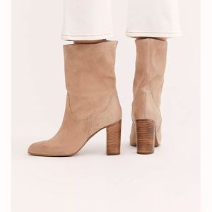 Free people Dakota heel boot tan suede size 39